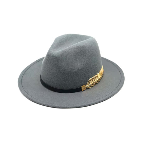 Années 80 Chapeau Vintage Fedora Plume Dorée - Ma Penderie Vintage