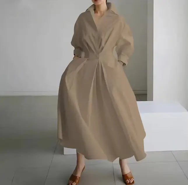 Années 40 Robe Chemise Trapèze Vintage Popeline - Ma Penderie Vintage