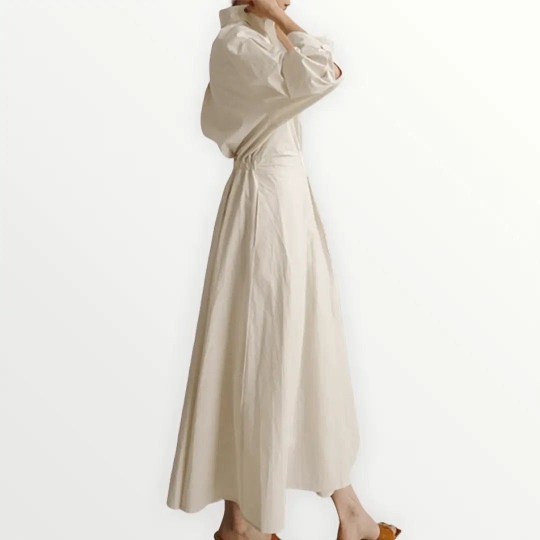 Années 40 Robe Chemise Trapèze Vintage Popeline - Ma Penderie Vintage