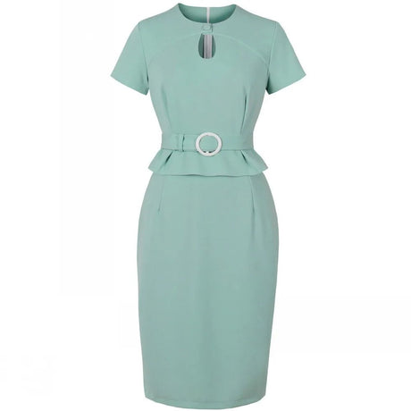 Années 60 Robe Peplum Manches Courtes - Ma Penderie Vintage