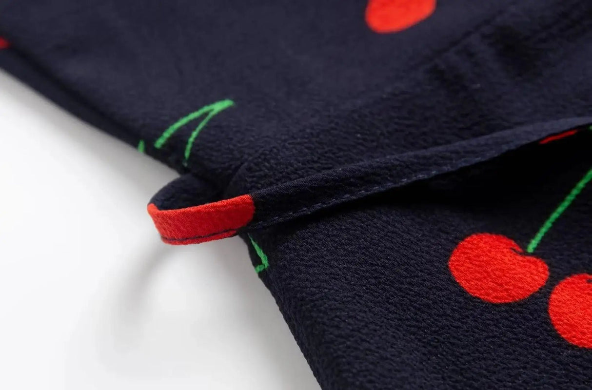 Années 40 Rétro Robe Style Portefeuille Cerises - Ma Penderie Vintage