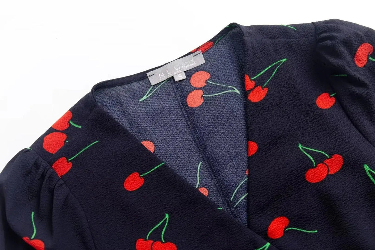 Années 40 Rétro Robe Style Portefeuille Cerises - Ma Penderie Vintage