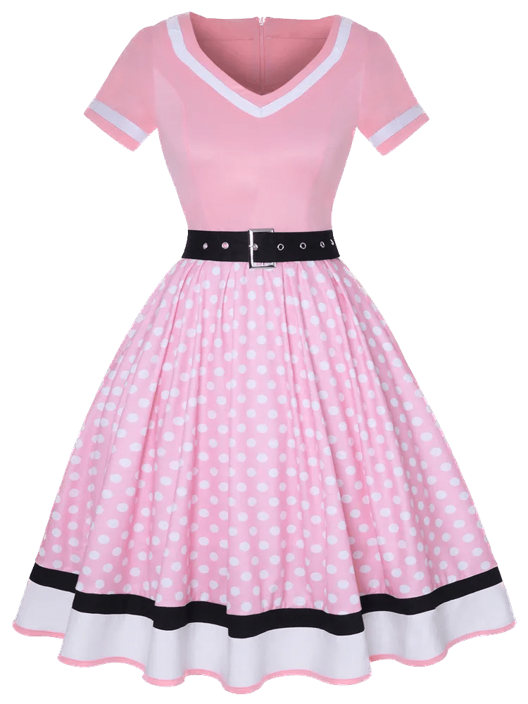 Années 60 Robe De Jour A Pois Rock A Billy Grandes Taille - Ma Penderie Vintage