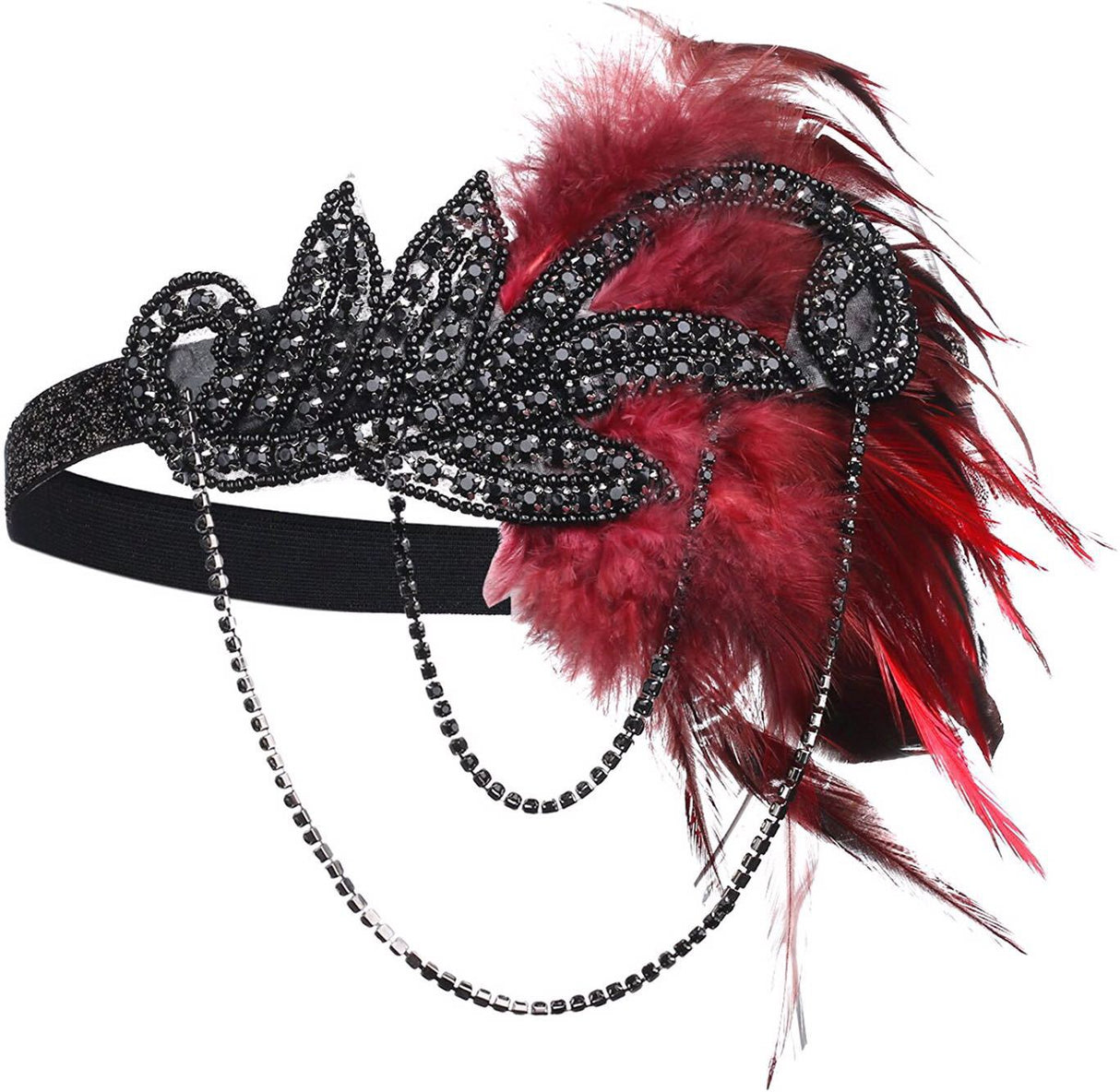 Années 20 Headband Charleston Paillettes et Plumes - Ma Penderie Vintage