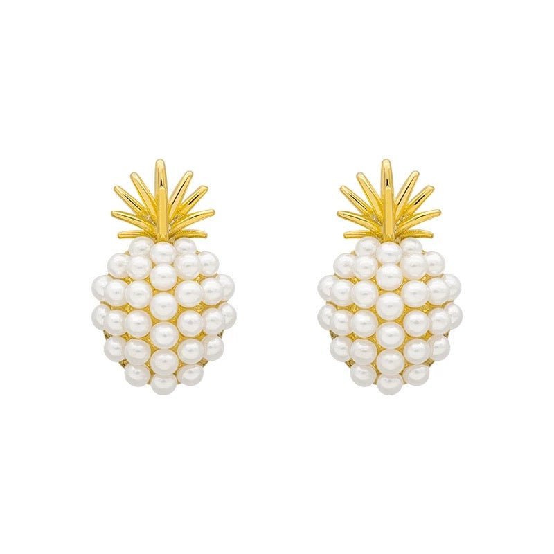 Années 40 Boucles d'oreilles Vintage Ananas Perle - Ma Penderie Vintage