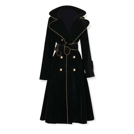 Années 70 Manteau Chic Velours Double Boutonnage - Ma Penderie Vintage