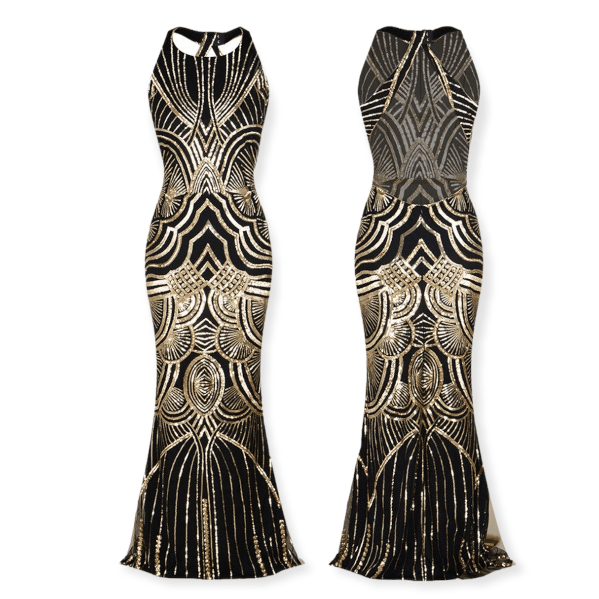 Années 20 Robe de Soirée Géométrique Gatsby - Ma Penderie Vintage