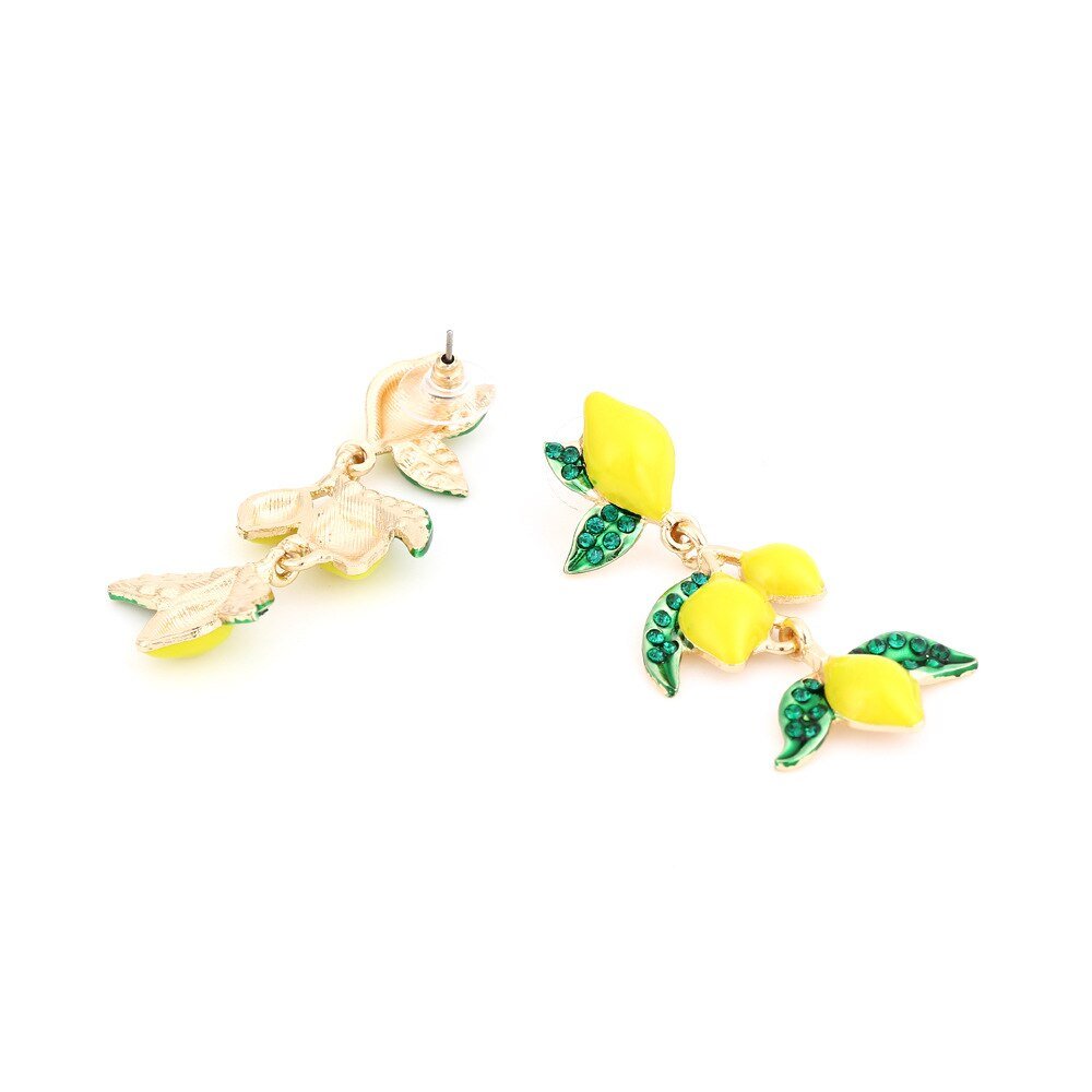 Années 40 Boucles d'Oreilles Pendantes Citron Amalfi - Ma Penderie Vintage