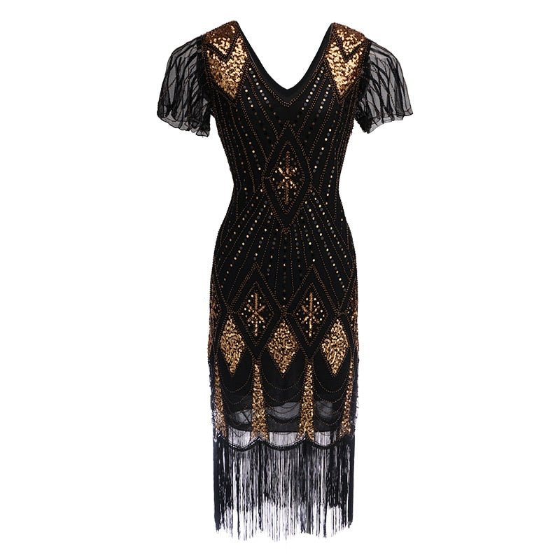 Années 20 Robe Art Déco Sequin Gatsby - Ma Penderie Vintage