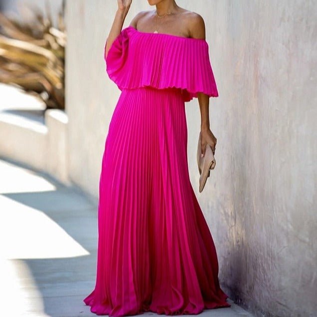 Années 70 Robe Fluide Longue Plissée - Ma Penderie Vintage