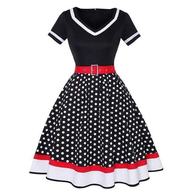 Années 60 Robe De Jour A Pois Rock A Billy Grandes Taille - Ma Penderie Vintage