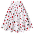 Années 50 Jupe Rock A Billy Pin Up Imprimée Cerise - Ma Penderie Vintage
