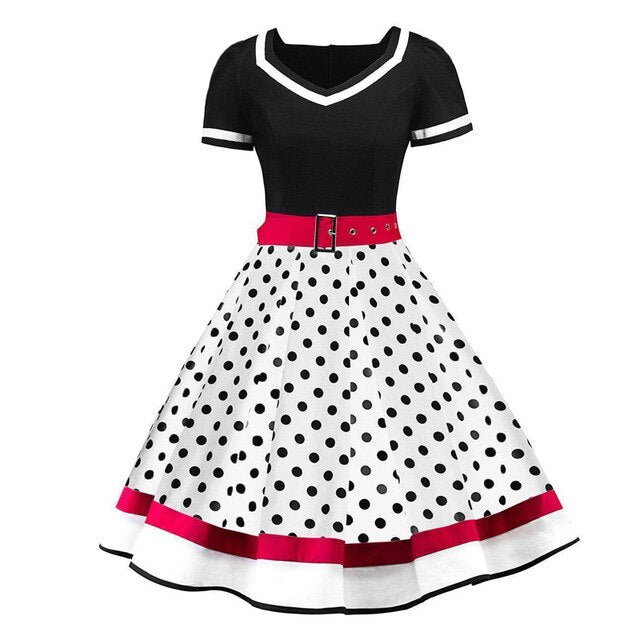Années 60 Robe De Jour A Pois Rock A Billy Grandes Taille - Ma Penderie Vintage