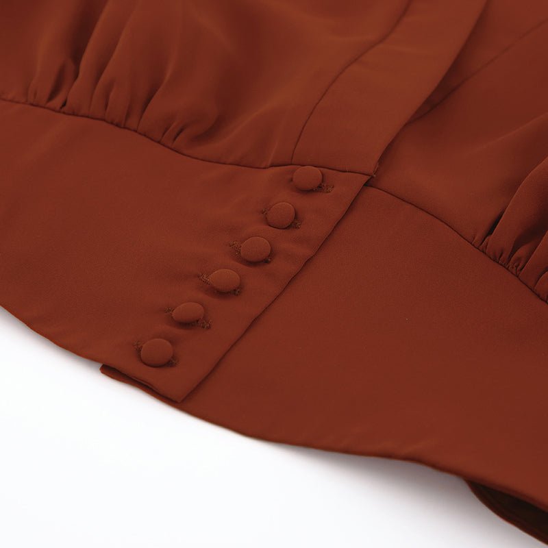 Années 70 Chemisier Manches Bouffantes Rétro Ossie - Ma Penderie Vintage