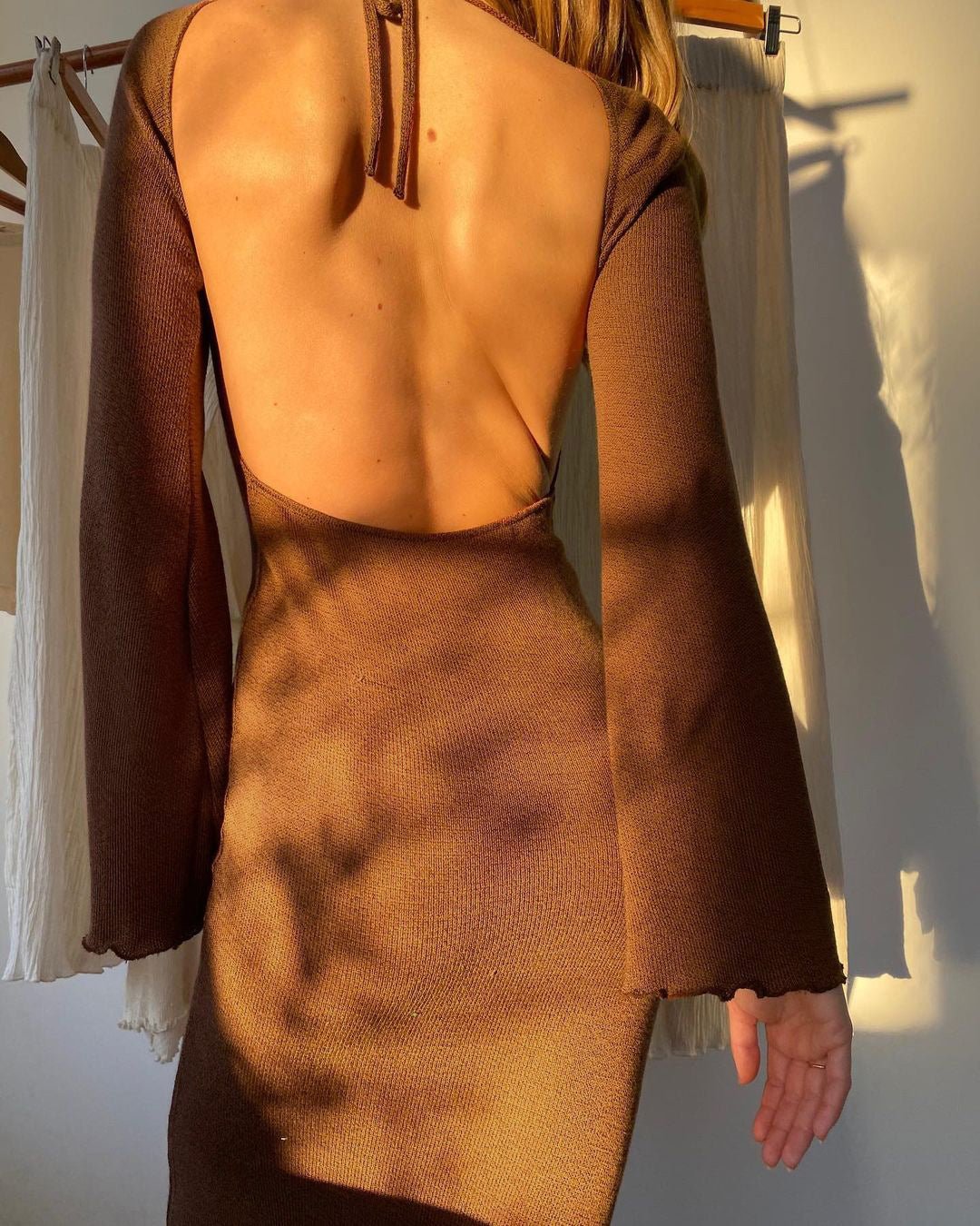 Années 70 Robe Maille Dos Nu St Tropez - Ma Penderie Vintage