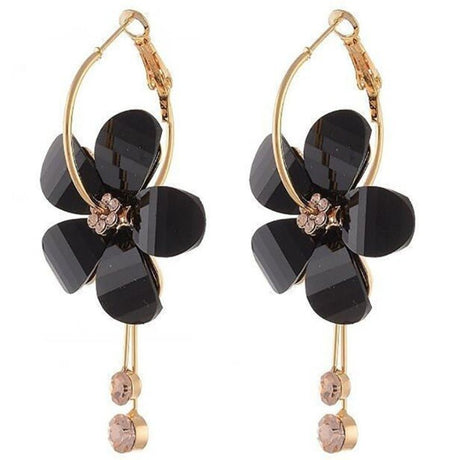 Années 60 Boucles D'oreilles Créoles Fleurs - Ma Penderie Vintage