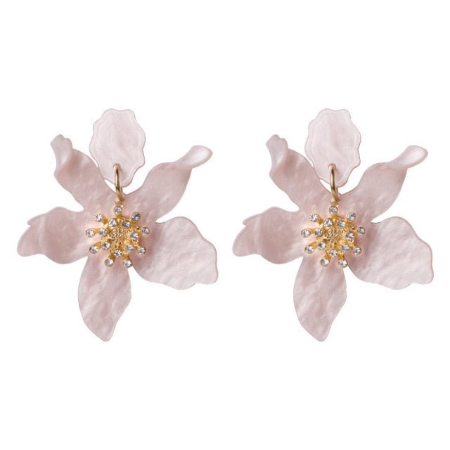 Années 30 Boucles d'Oreilles Fleur Résine Rétro - Ma Penderie Vintage