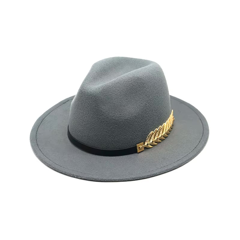 <tc>1980's</tc> Vintage Fedora Hat with Gold Feather