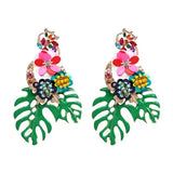 Années 80 Boucles d'oreilles Tropicale Tahiti - Ma Penderie Vintage