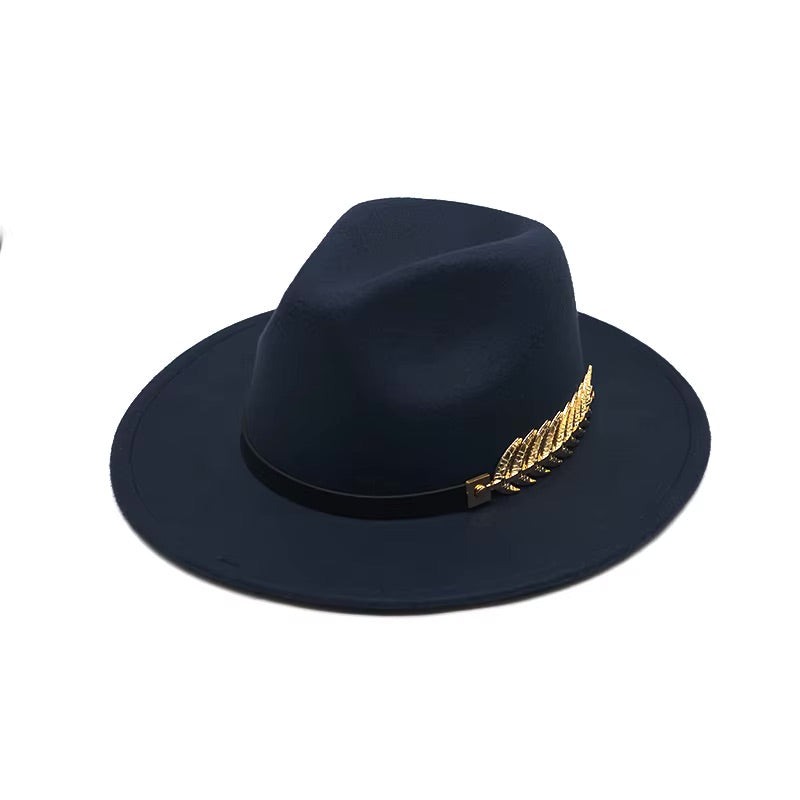 <tc>1980's</tc> Vintage Fedora Hat with Gold Feather