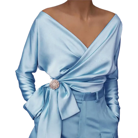Années 40 Blouse Style Portefeuille Glamour - Ma Penderie Vintage