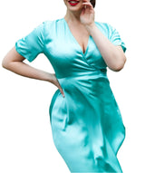 <tc>1940's</tc> Mid-Length Wrap Dress <tc>Glamour</tc>