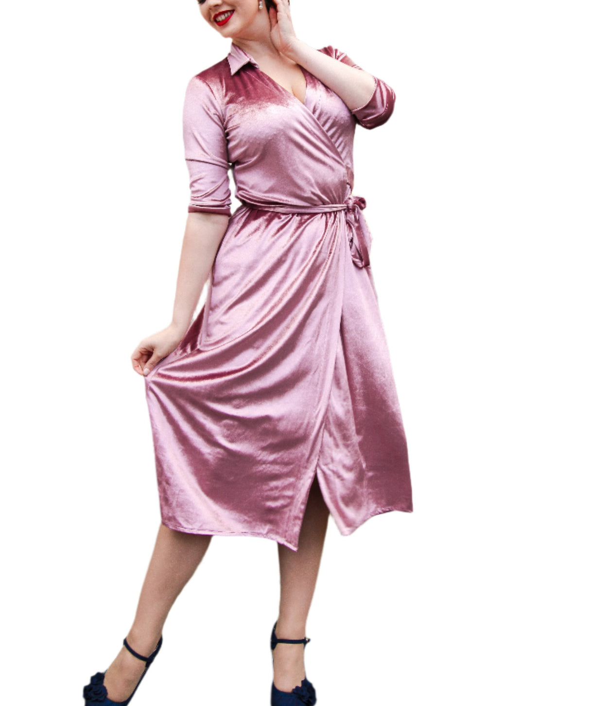 <tc>1940's</tc> Romantic Velvet Wrap Dress