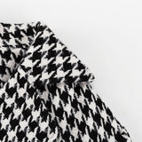 <tc>1970's</tc> Retro Long Houndstooth Coat