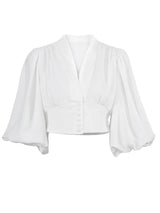 <tc>1970's</tc> Retro Ossie Puff Sleeve Blouse