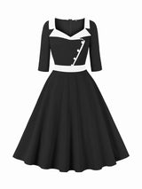 - <tc>1960's</tc> Two-tone Retro Trapeze Dress