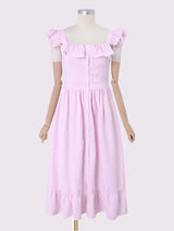<tc>Años 60</tc> Vestido de verano de popelina con volantes