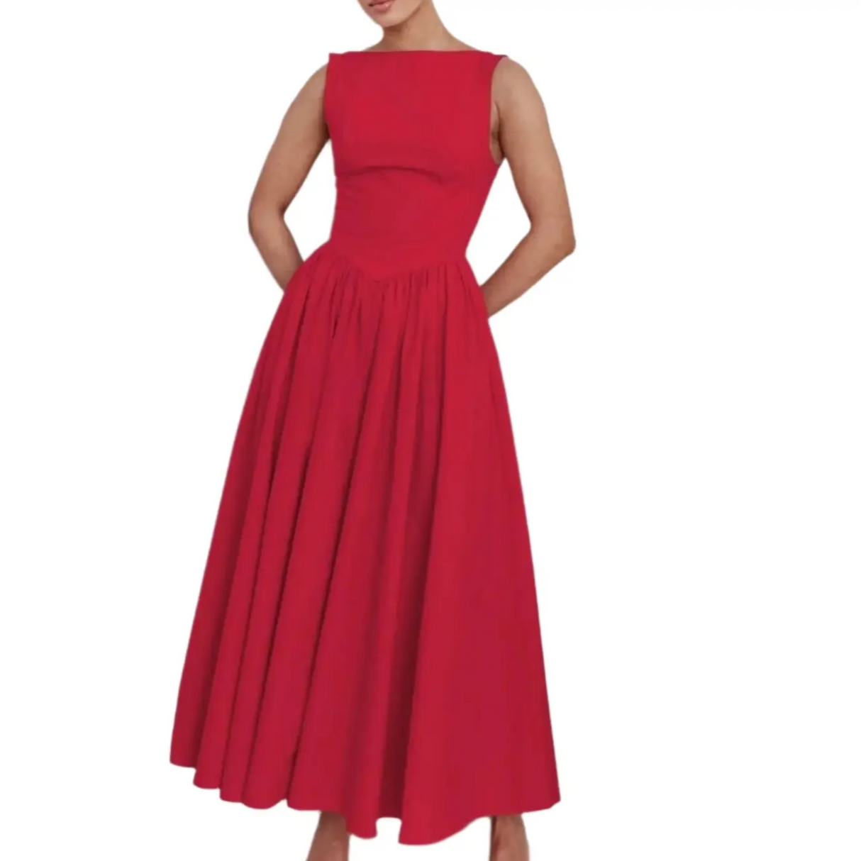 Années 60 Robe Évasée Sans Manches Rétro Chic - Ma Penderie Vintage