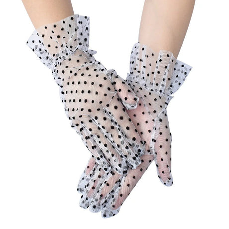 <tc>Años 50</tc> Guantes de lunares <tc>Pin Up</tc> Glamour