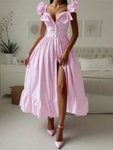 <tc>Años 60</tc> Vestido de verano de popelina con volantes