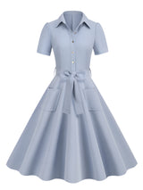 / <tc>1950's</tc> Vintage Short Sleeve Flared Day Dress