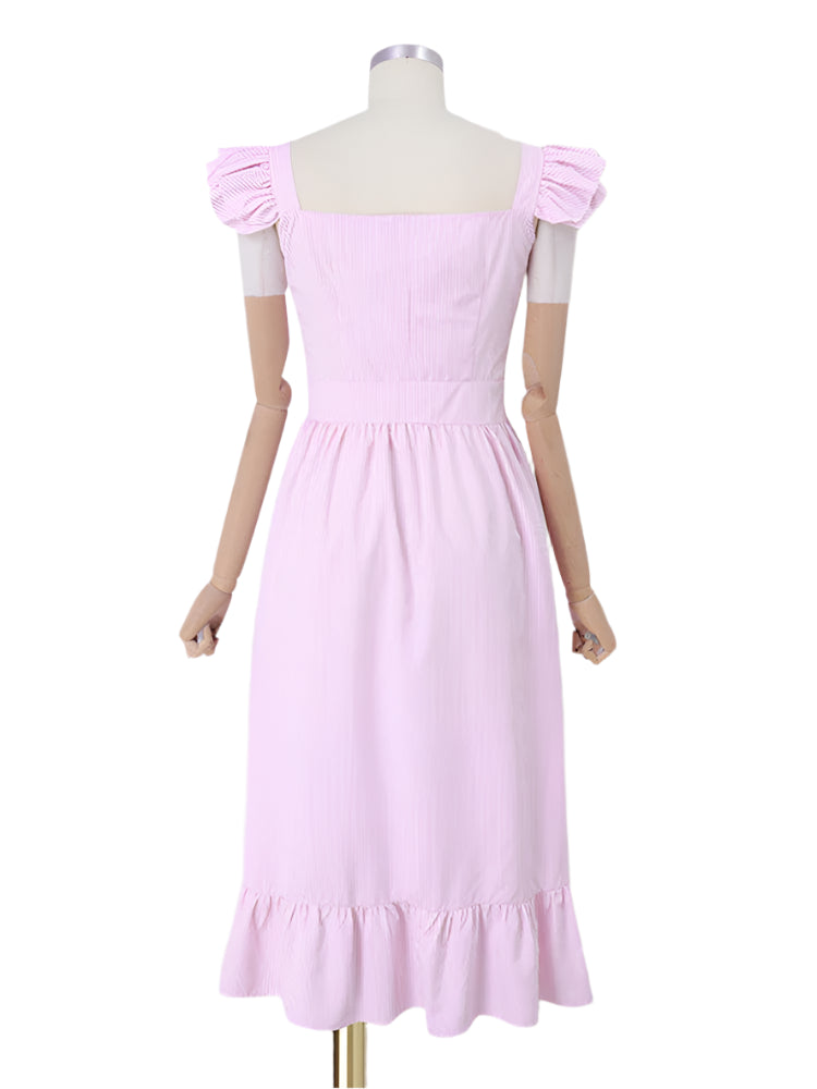 <tc>Años 60</tc> Vestido de verano de popelina con volantes