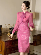 Années 60 Robe Cocktail Fuchsia Bardot - Ma Penderie Vintage