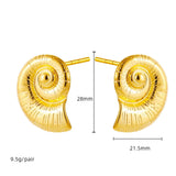Années 80 Boucles d'oreilles Dorées Coquillage Brutaliste - Ma Penderie Vintage
