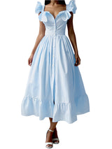 <tc>Años 60</tc> Vestido de verano de popelina con volantes