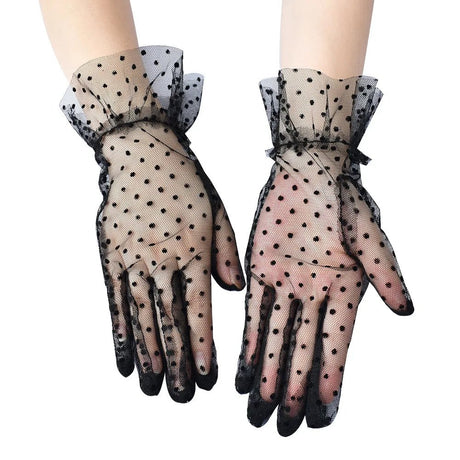 <tc>Años 50</tc> Guantes de lunares <tc>Pin Up</tc> Glamour