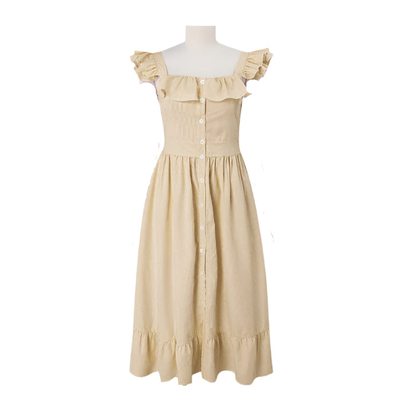 <tc>Años 60</tc> Vestido de verano de popelina con volantes