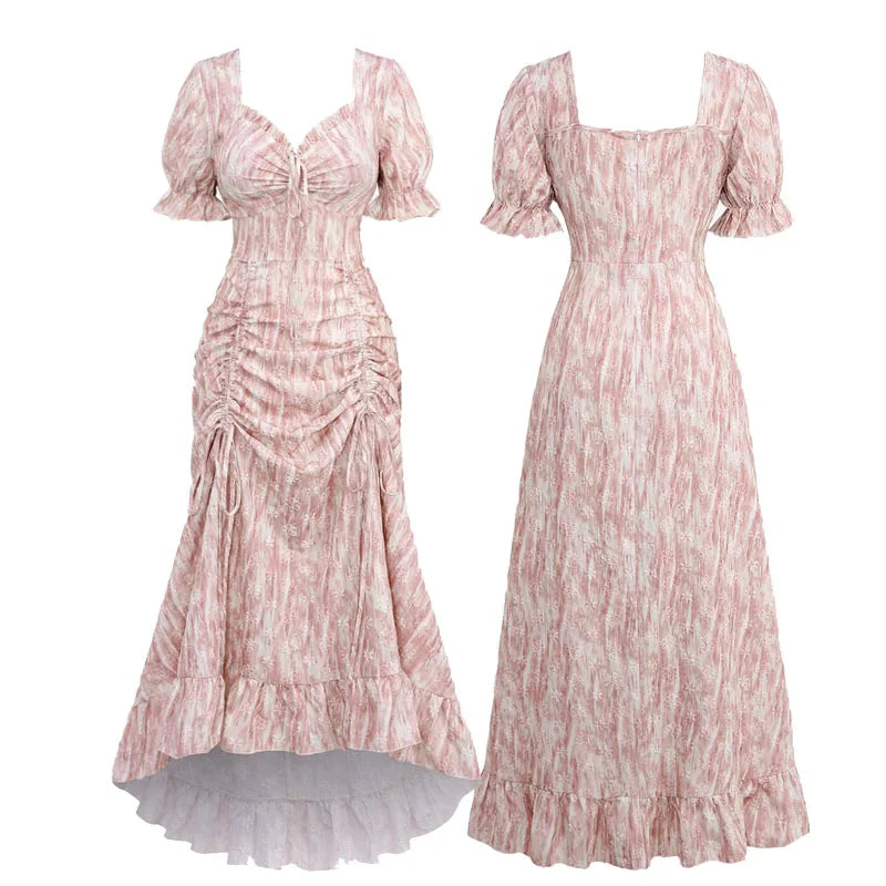Années 70 Robe Maxi Boheme à Volants - Ma Penderie Vintage
