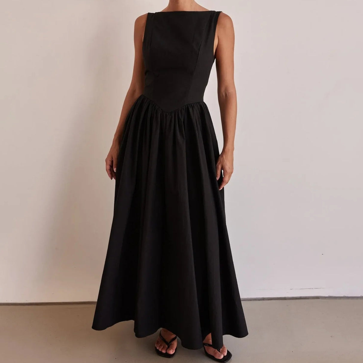 Années 60 Robe Évasée Sans Manches Rétro Chic - Ma Penderie Vintage