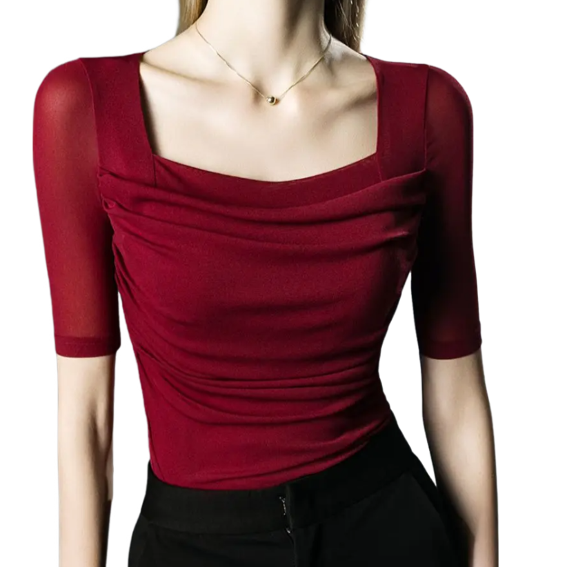 <tc>1960's</tc> Vintage Italian Draped Collar Top