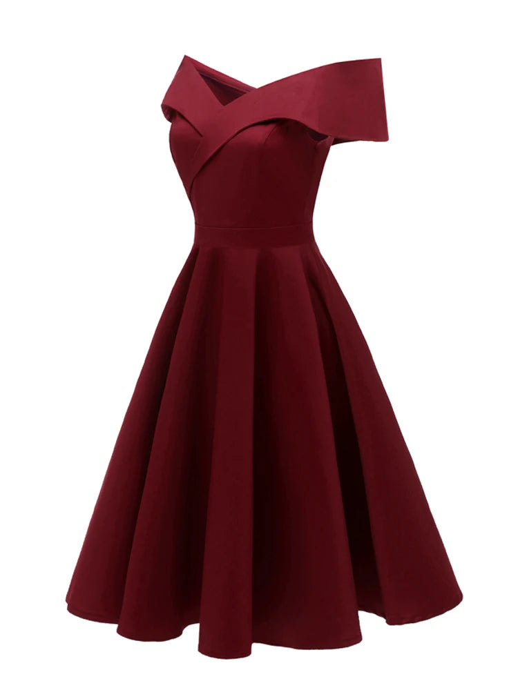 <tc>1950's</tc> Sophia Loren Drop Shoulder Dress