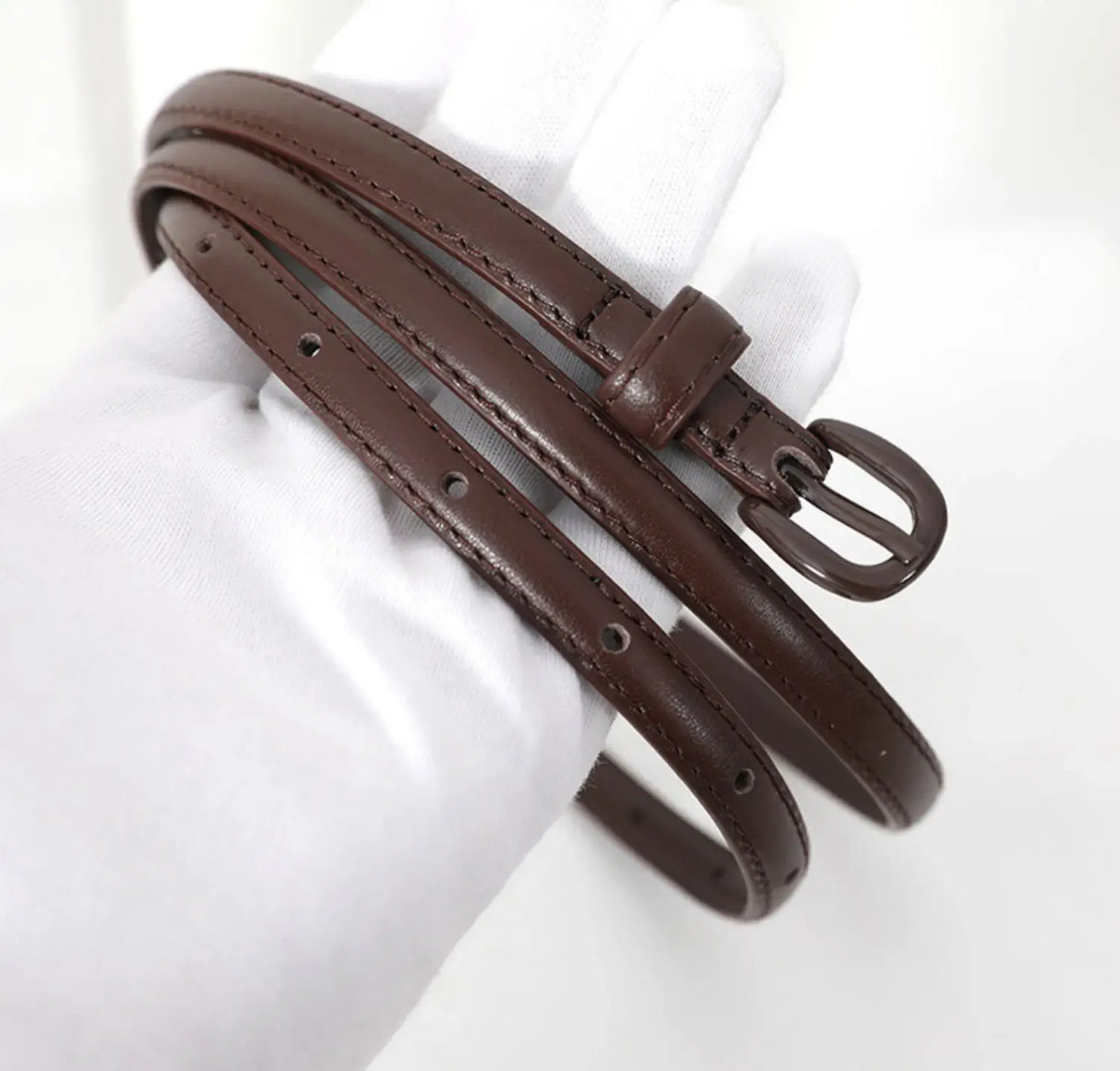 Années 40 Ceinture Fine En Cuir Rétro - Ma Penderie Vintage