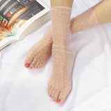 <tc>1940's</tc> Transparent Polka Dot Fishnet Socks