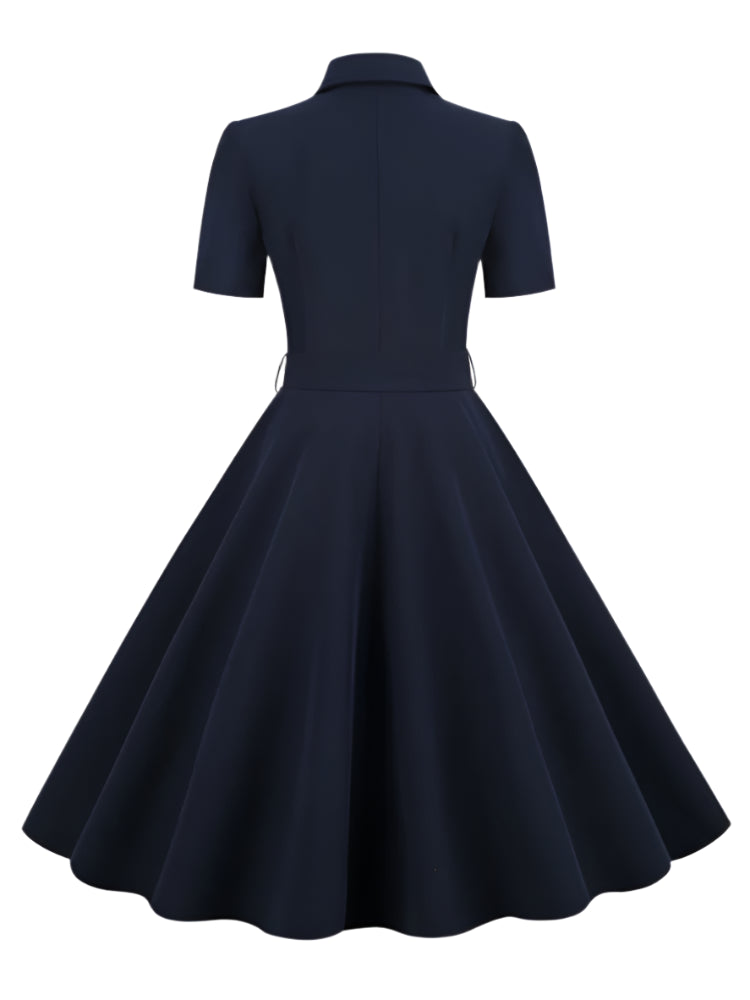 / <tc>1950's</tc> Vintage Short Sleeve Flared Day Dress