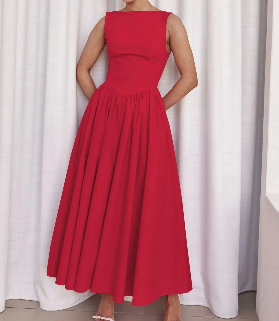 Années 60 Robe Évasée Sans Manches Rétro Chic - Ma Penderie Vintage