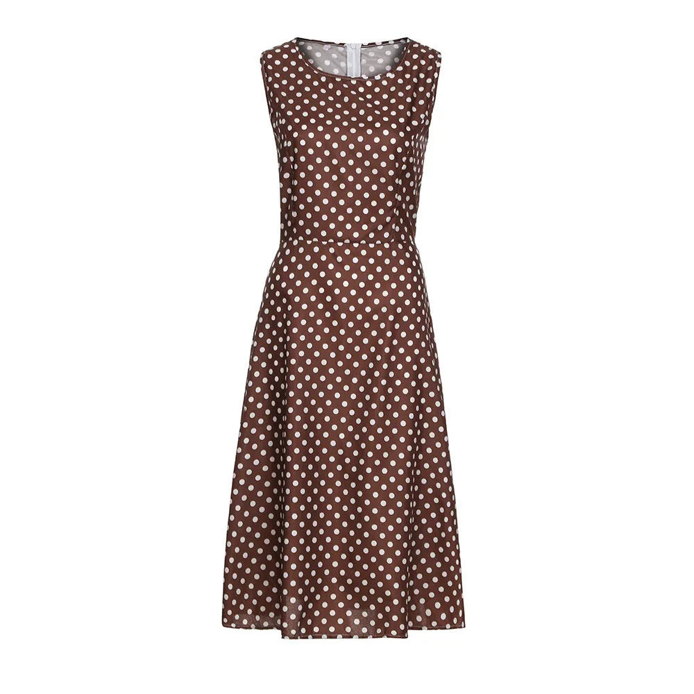 Années 50 Robe Business Évasée À Pois Julia - Ma Penderie Vintage